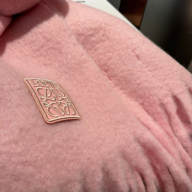 SCARF 185 CM IN PASTEL PINK WOOL 390877