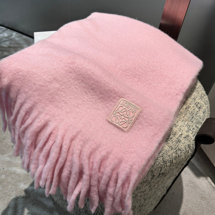 SCARF 185 CM IN PASTEL PINK WOOL 390877