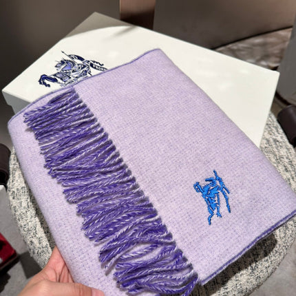 REVERSIBLE SCARF 180 CM IN VIOLET PURPLE CASHMERE 407411