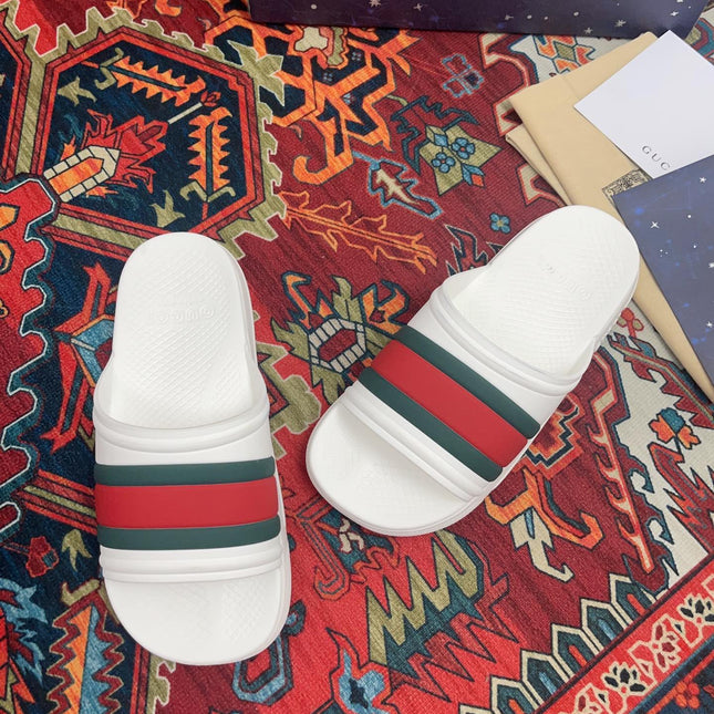 GG WEB SLIDE SANDAL WHITE RUBBER