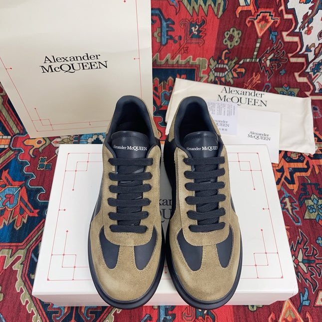 OVERSIZED RETRO SNEAKER IN BLACK CALFSKIN DARK BEIGE SUEDE