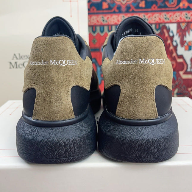 OVERSIZED RETRO SNEAKER IN BLACK CALFSKIN DARK BEIGE SUEDE