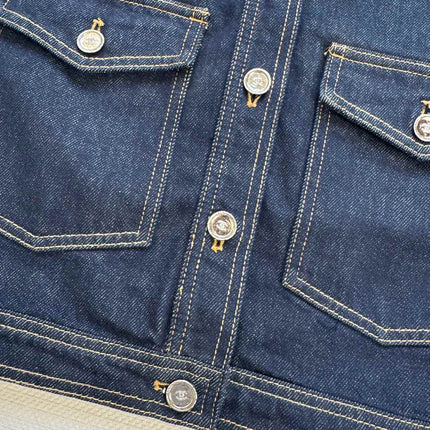 CC 25 Vest Jacket Blue Denim Fabric