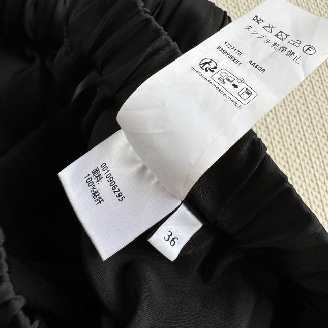 Loewe High Waisted Pants Black Satin Fabric