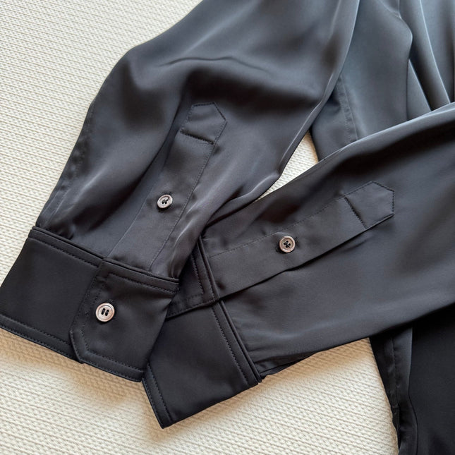 Loewe Shirt Black Satin Fabric