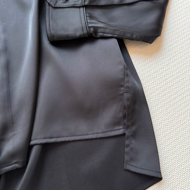 Loewe Shirt Black Satin Fabric