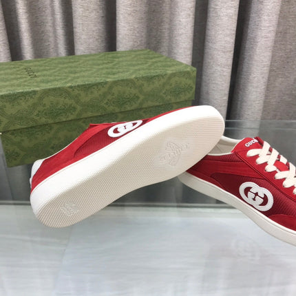 GG INTERLOCKING G SNEAKER CHERRY SUEDE