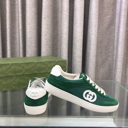 GG INTERLOCKING G SNEAKER GREEN FOREST SUEDE