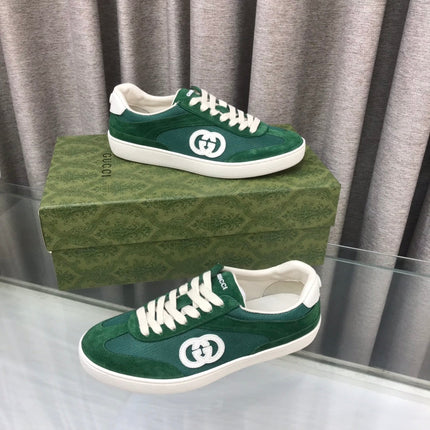 GG INTERLOCKING G SNEAKER GREEN FOREST SUEDE