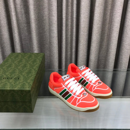 GG SCREENER SNEAKER WITH WEB ORANGE RED CALFSKIN