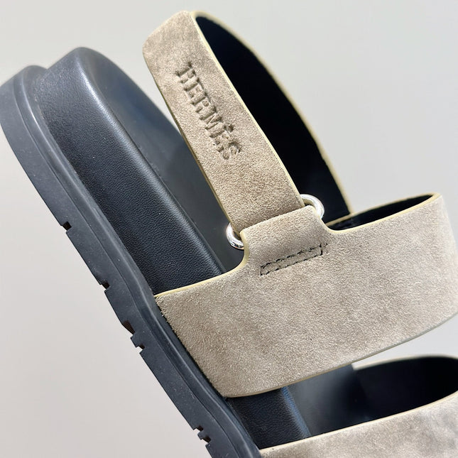HM GENIUS SANDAL LIGHT GRAY SUEDE