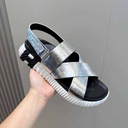 HM ELECTRIC SANDAL SILVER CALFSKIN