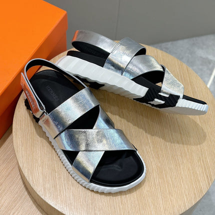 HM ELECTRIC SANDAL SILVER CALFSKIN