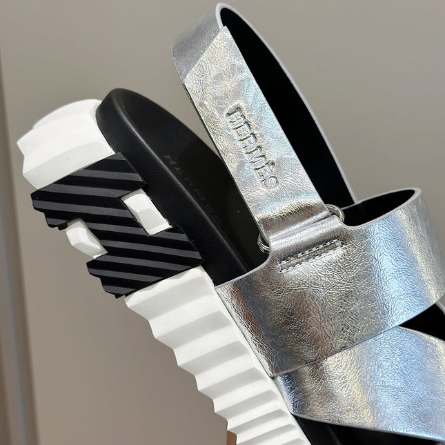 HM ELECTRIC SANDAL SILVER CALFSKIN