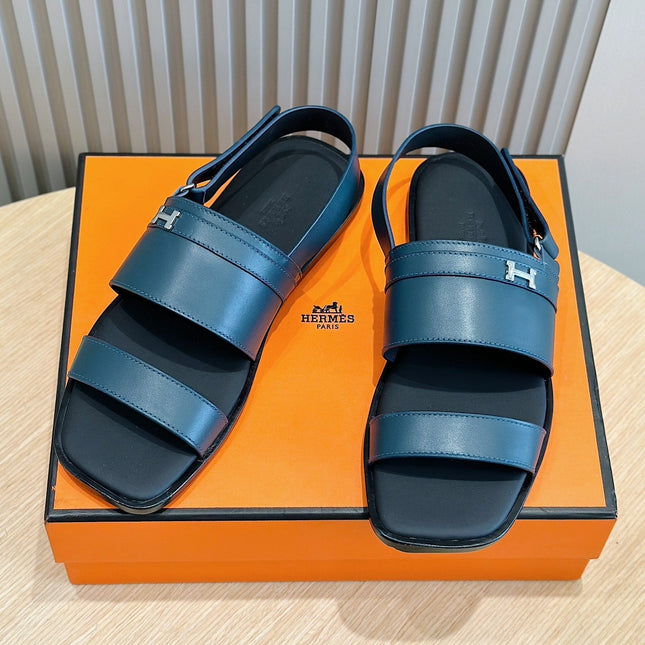 HM HENRIO FLAT SANDAL AEGEAN CALFSKIN