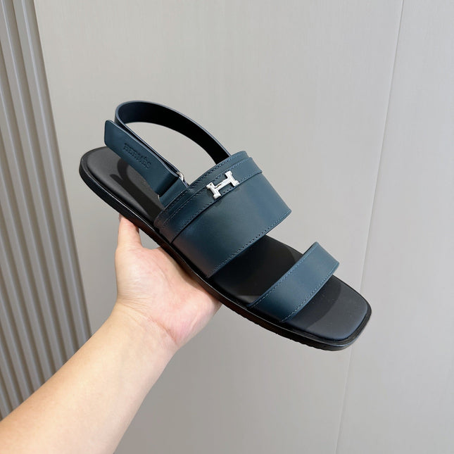 HM HENRIO FLAT SANDAL AEGEAN CALFSKIN