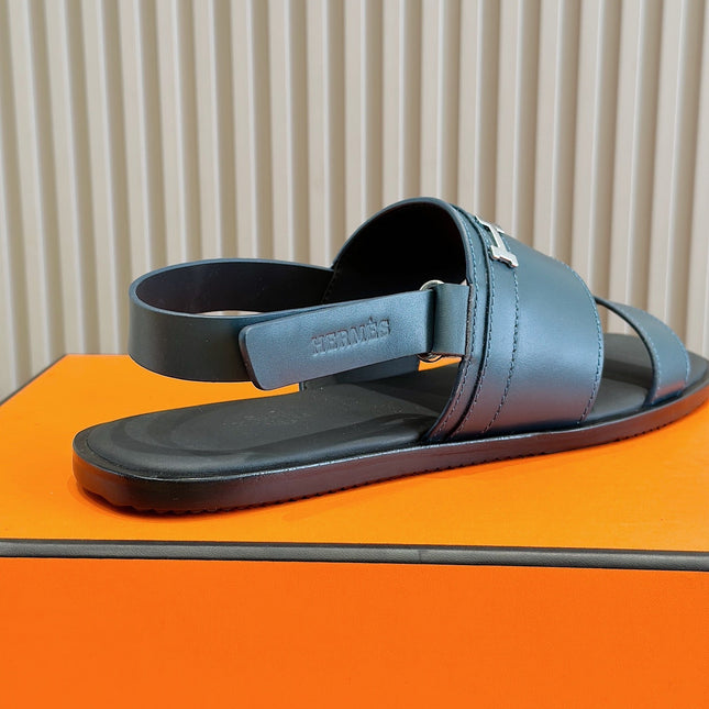 HM HENRIO FLAT SANDAL AEGEAN CALFSKIN
