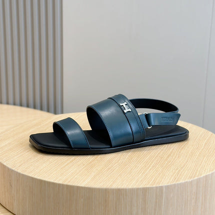 HM HENRIO FLAT SANDAL AEGEAN CALFSKIN