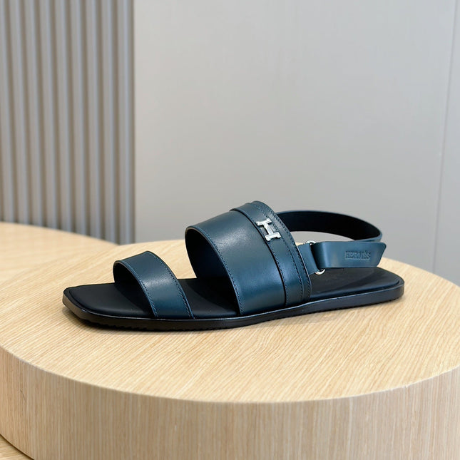 HM HENRIO FLAT SANDAL AEGEAN CALFSKIN