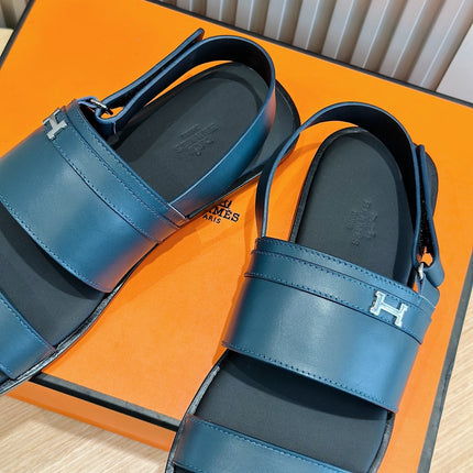 HM HENRIO FLAT SANDAL AEGEAN CALFSKIN
