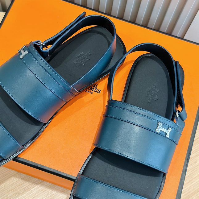 HM HENRIO FLAT SANDAL AEGEAN CALFSKIN