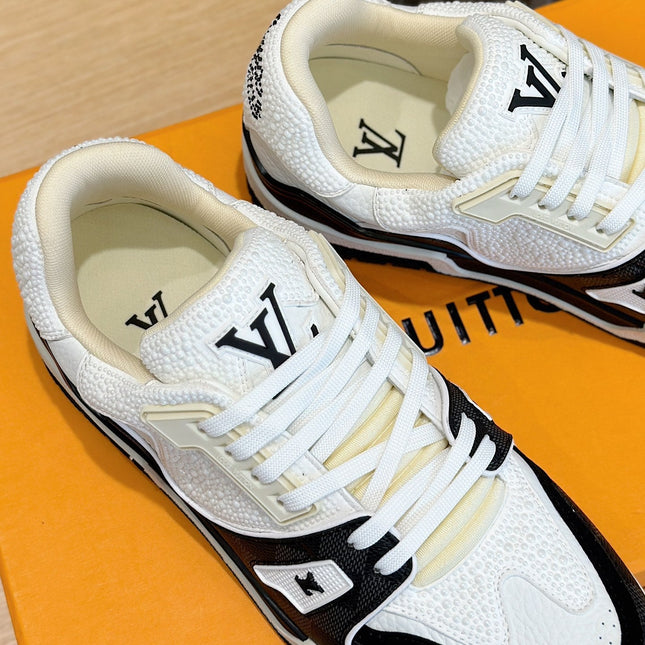 LV TRAINER BLACK DAMIER MIX WHITE GRAINED CALFSKIN