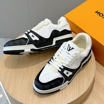 LV TRAINER BLACK DAMIER MIX WHITE GRAINED CALFSKIN