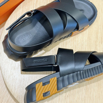 HM ELECTRIC SANDAL BLACK CALFSKIN