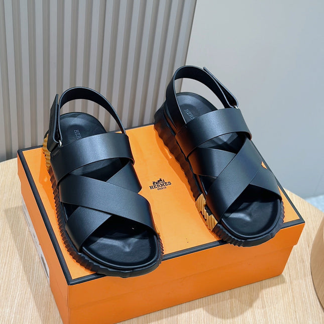 HM ELECTRIC SANDAL BLACK CALFSKIN