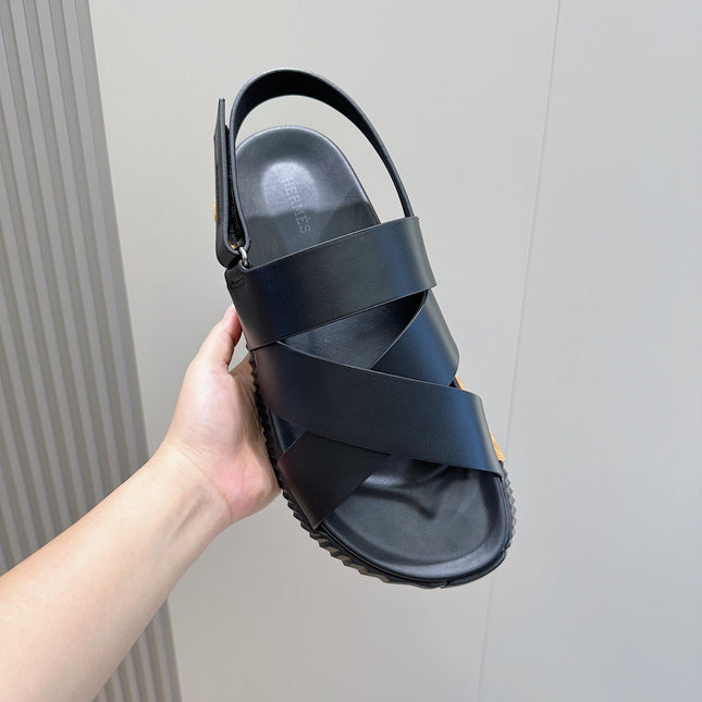 HM ELECTRIC SANDAL BLACK CALFSKIN