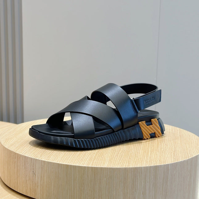 HM ELECTRIC SANDAL BLACK CALFSKIN
