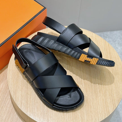 HM ELECTRIC SANDAL BLACK CALFSKIN