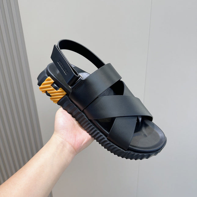 HM ELECTRIC SANDAL BLACK CALFSKIN