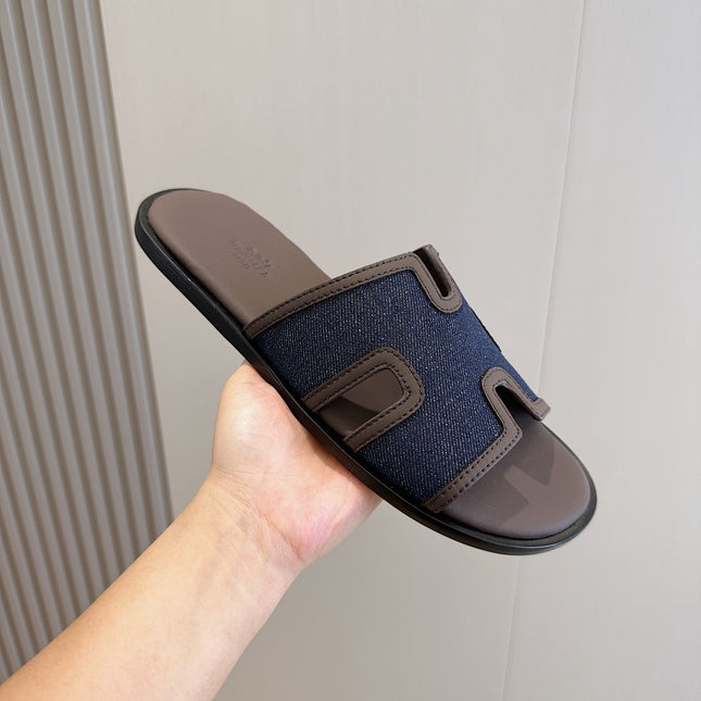HM IZMIR SANDAL DENIM AND GRAY FABRIC