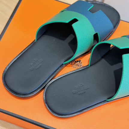 HM IZMIR SANDAL OCEAN AND NAVY CALFSKIN