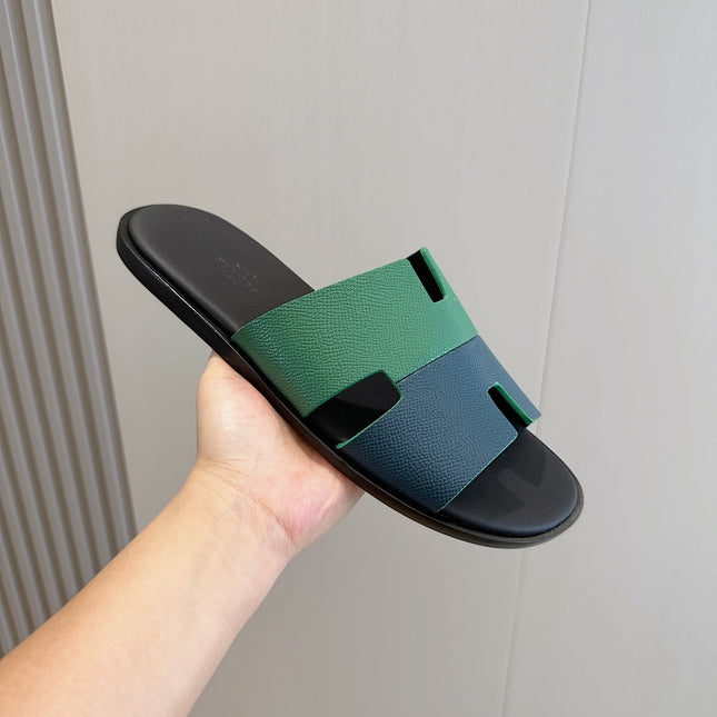 HM IZMIR SANDAL OCEAN AND NAVY CALFSKIN