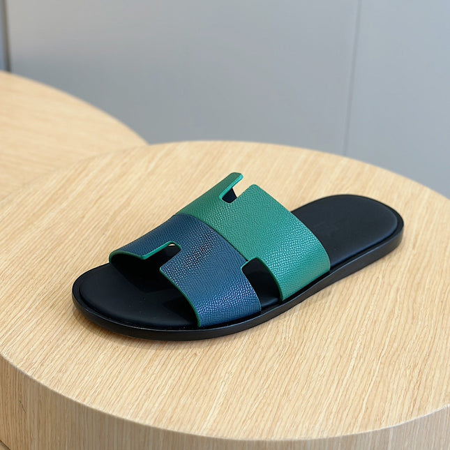 HM IZMIR SANDAL OCEAN AND NAVY CALFSKIN