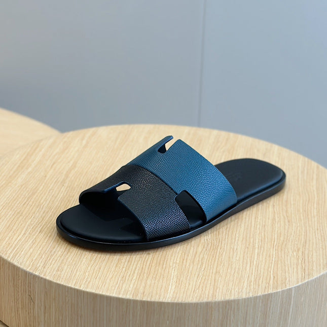 HM IZMIR SANDAL DENIM AND NAVY CALFSKIN