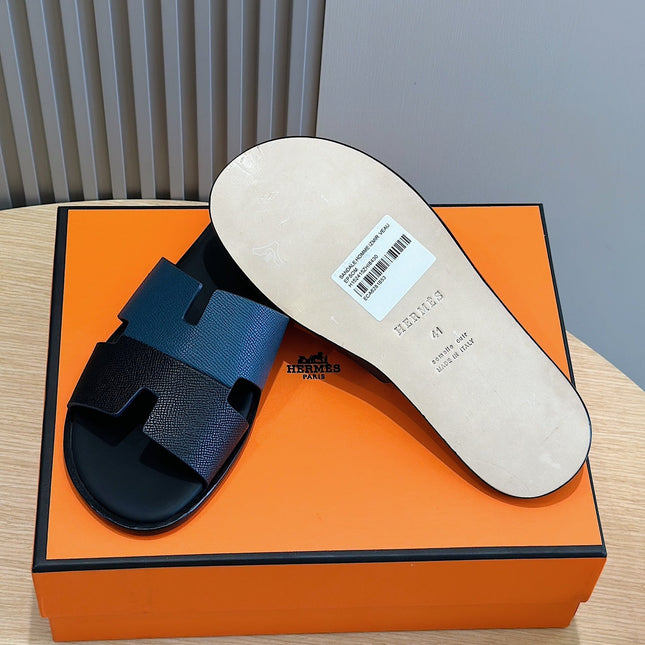 HM IZMIR SANDAL DENIM AND NAVY CALFSKIN
