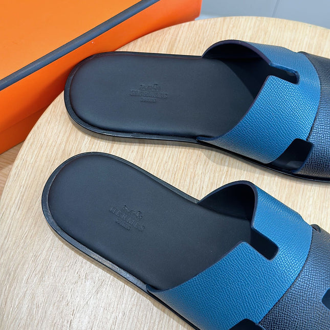 HM IZMIR SANDAL DENIM AND NAVY CALFSKIN