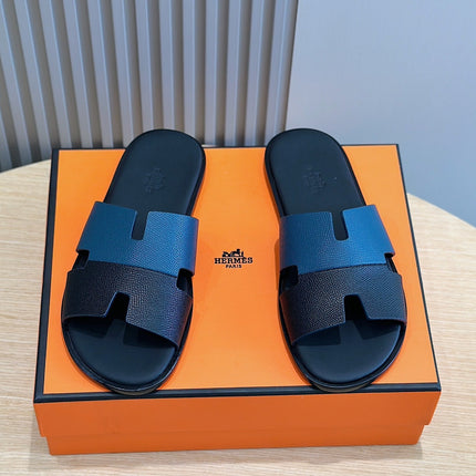 HM IZMIR SANDAL DENIM AND NAVY CALFSKIN