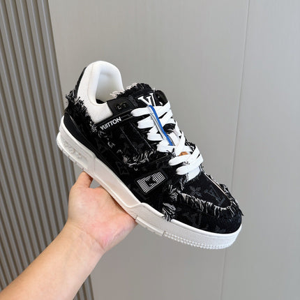 LV TRAINER SNEAKER BLACK MONOGRAM DENIM