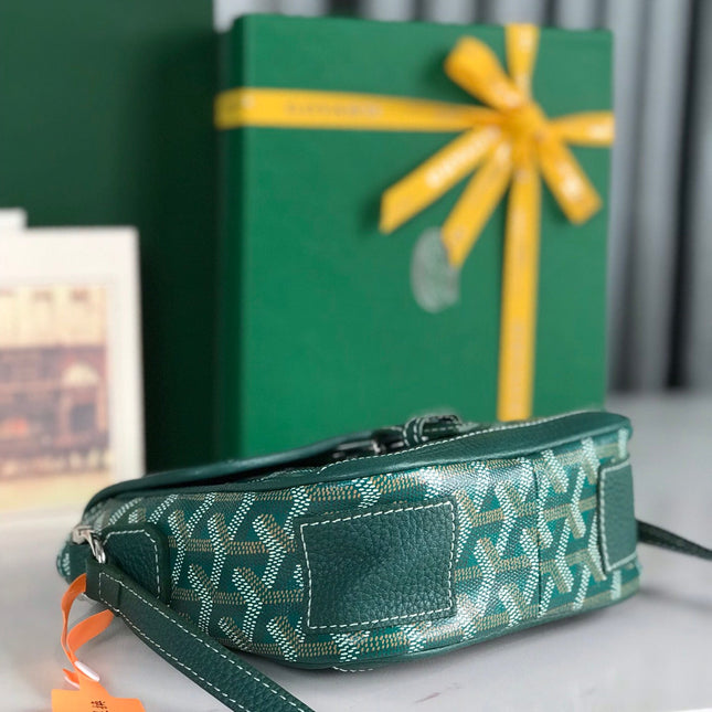 GRAND BLEU 16 IN GREEN GOYARDINE CANVAS AND LAMBSKIN