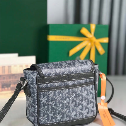 GRAND BLEU 16 IN GRAY GOYARDINE CANVAS AND LAMBSKIN