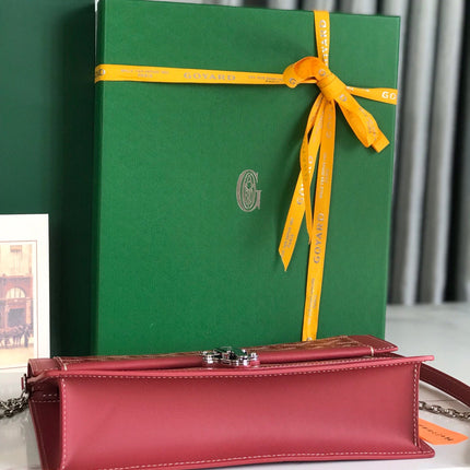 DUCHESSE MARIE-CAROLINE BAG 25 IN RED GOYARDINE CANVAS AND SMOOTH CALFSKIN