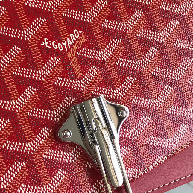DUCHESSE MARIE-CAROLINE BAG 25 IN RED GOYARDINE CANVAS AND SMOOTH CALFSKIN