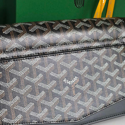DUCHESSE MARIE-CAROLINE BAG 25 IN BLACK GOYARDINE CANVAS AND SMOOTH CALFSKIN