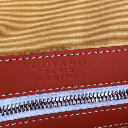 BOSTON 50 BAG IN ORANGE GOYARDINE CANVAS AND CALFSKIN TRIM