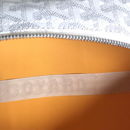 BOSTON 50 BAG IN WHITE GOYARDINE CANVAS AND CALFSKIN TRIM