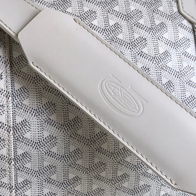 BOSTON 50 BAG IN WHITE GOYARDINE CANVAS AND CALFSKIN TRIM